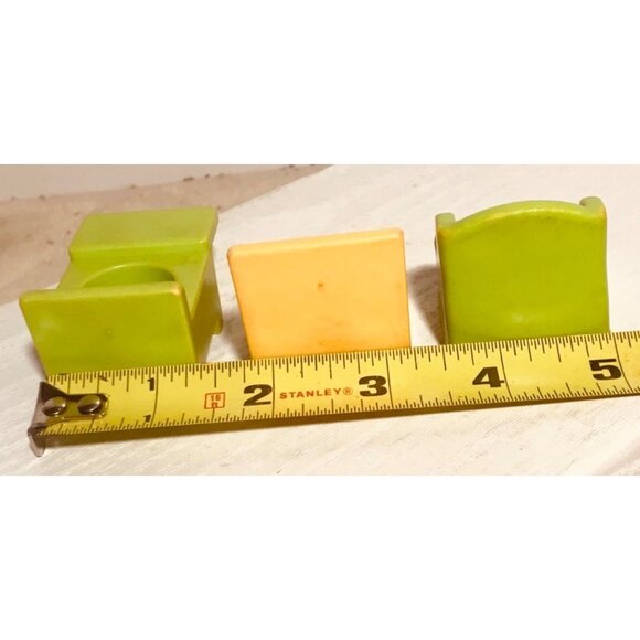 Vintage Fisher-Price Little People  Set Of 3 Chairs Arm Chair Teachers Chair Stu - Picture 6 of 6
